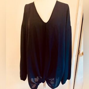 MTS dark blue V-Neck Blouse